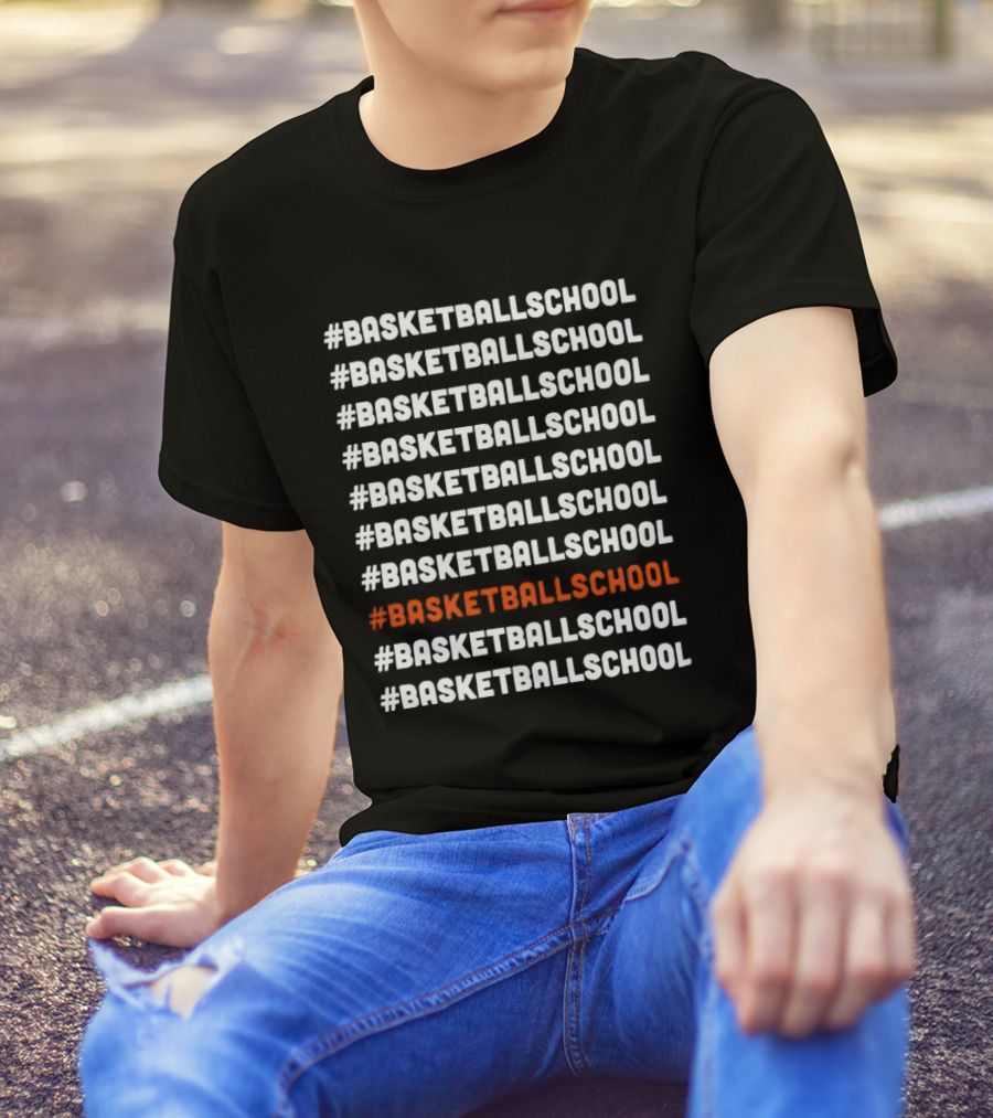 BASKETBALLSCHOOL Repeated Pattern With Emphasis T-Shirt