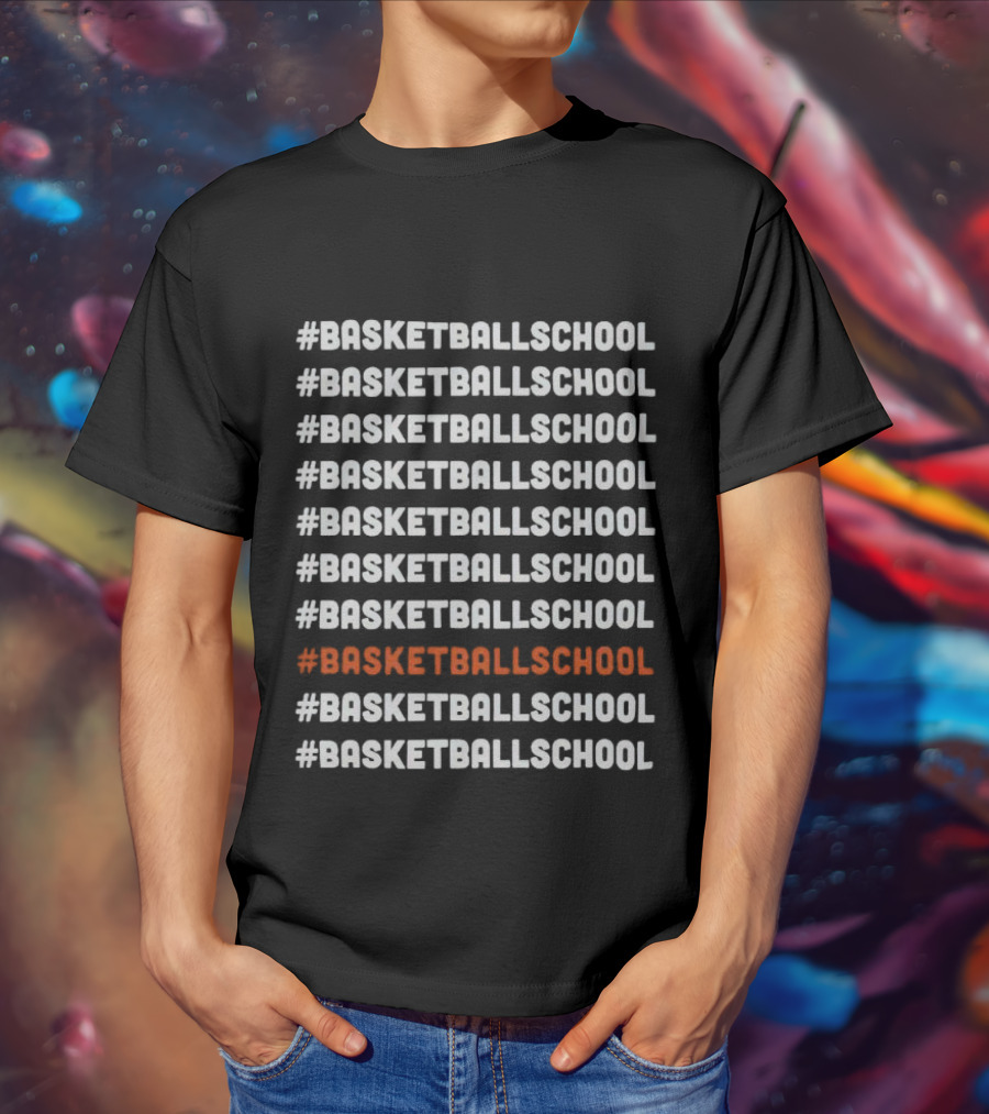BASKETBALLSCHOOL Repeated Pattern With Emphasis T-Shirt