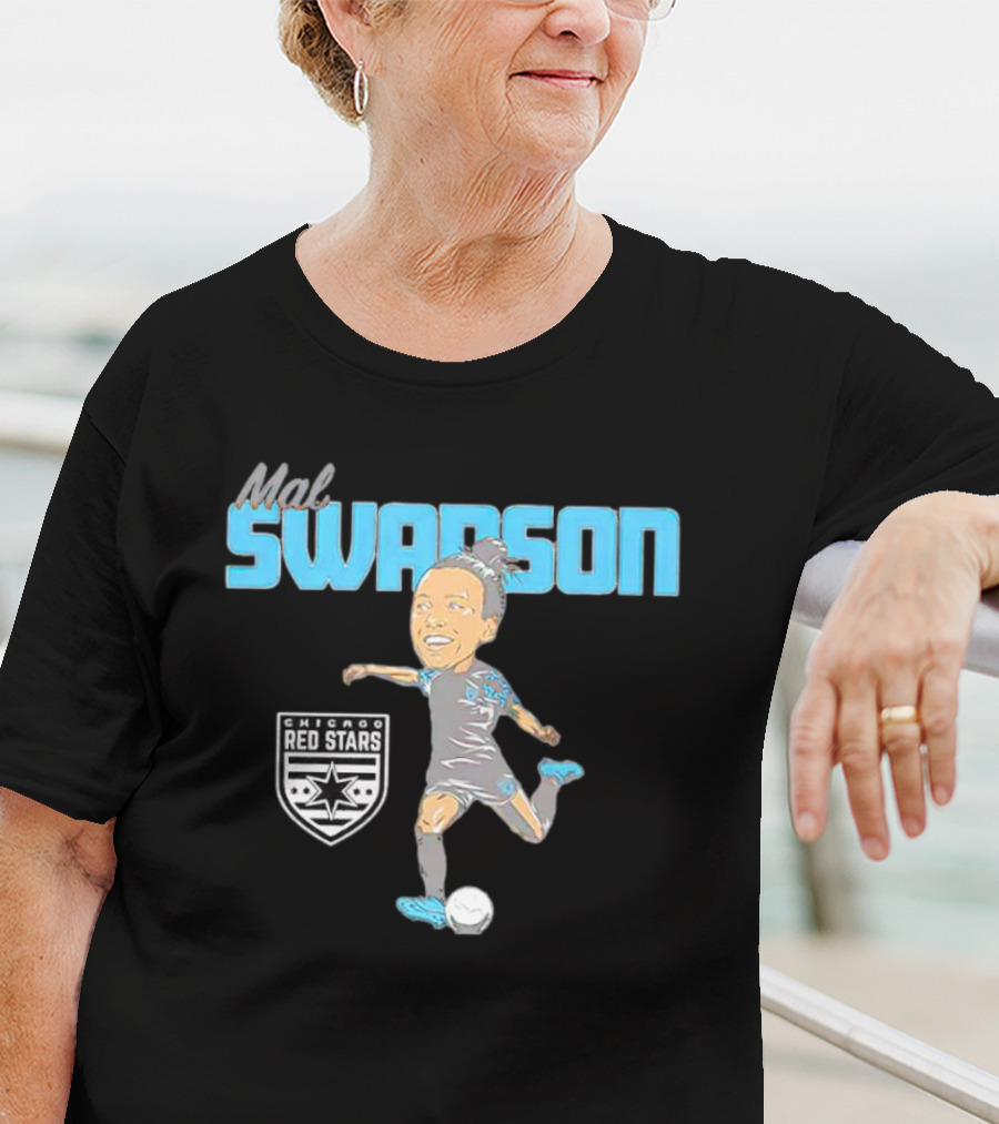 Mal Swanson Chicago Red Stars Soccer Caricature T-Shirt