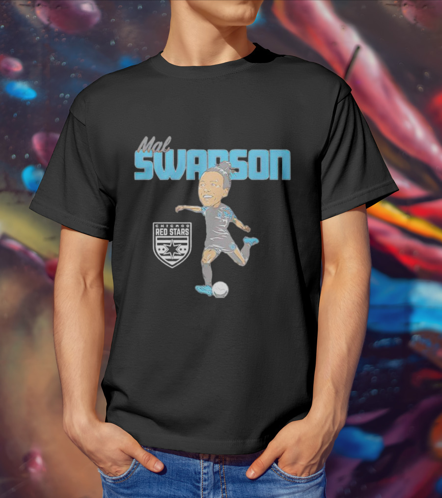 Mal Swanson Chicago Red Stars Soccer Caricature T-Shirt