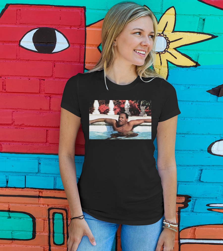 Martin Luther King Jr Relaxing In A Pool With Tropical Surroundings T-Shirt