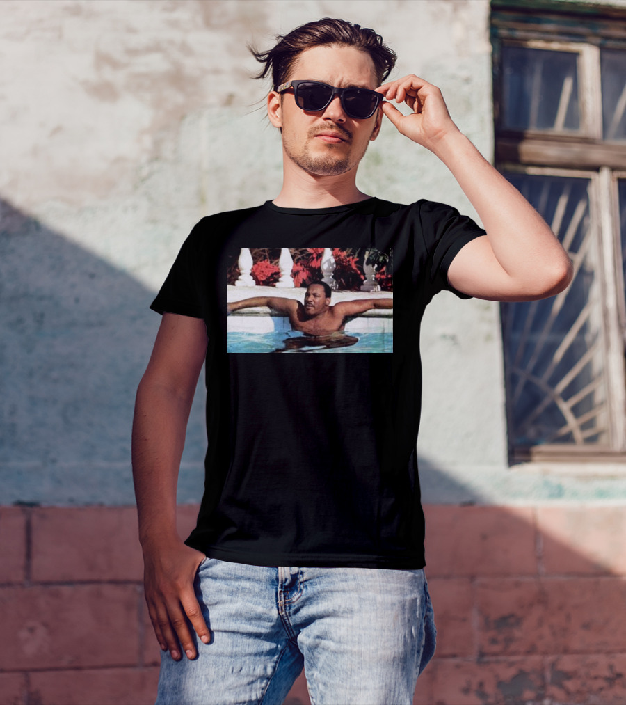 Martin Luther King Jr Relaxing In A Pool With Tropical Surroundings T-Shirt