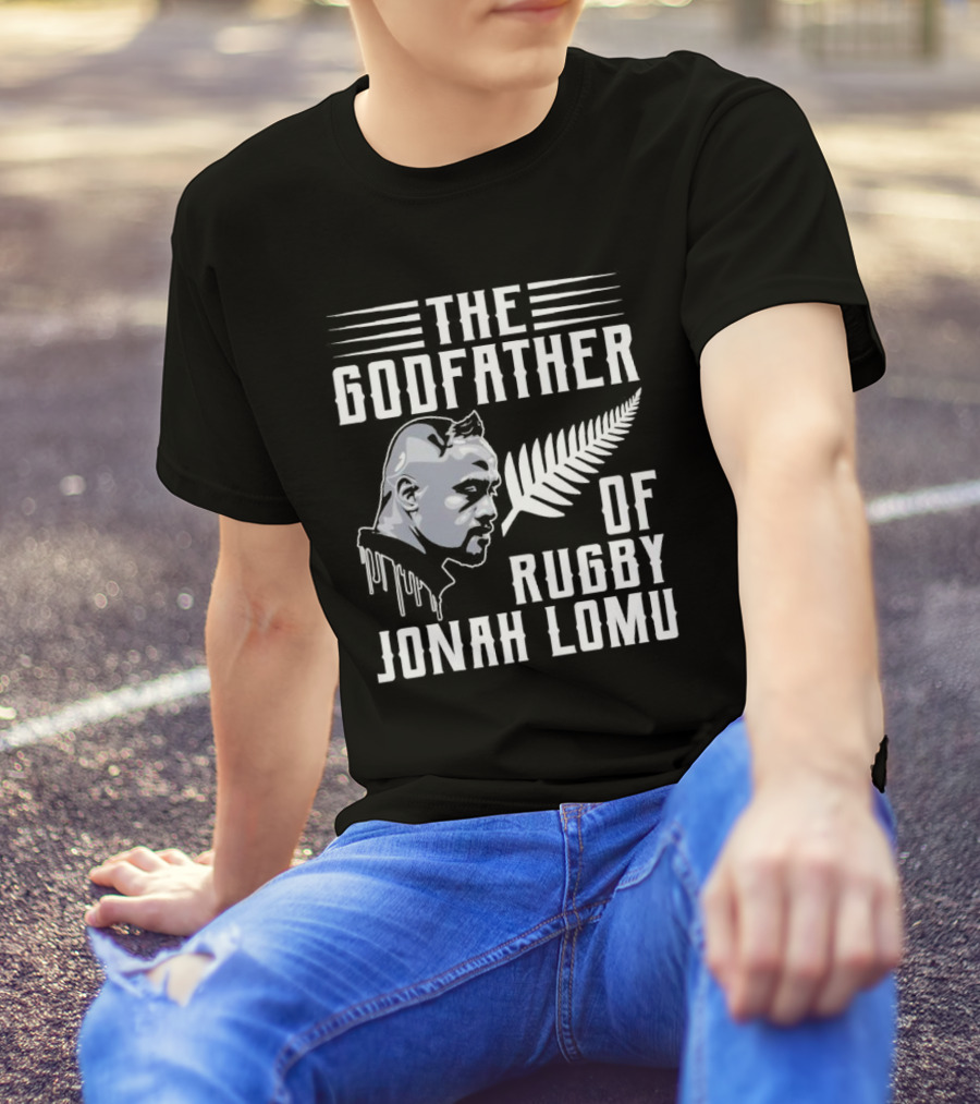 The Godfather Of Rugby Jonah Lomu New Zealand Fern T-Shirt