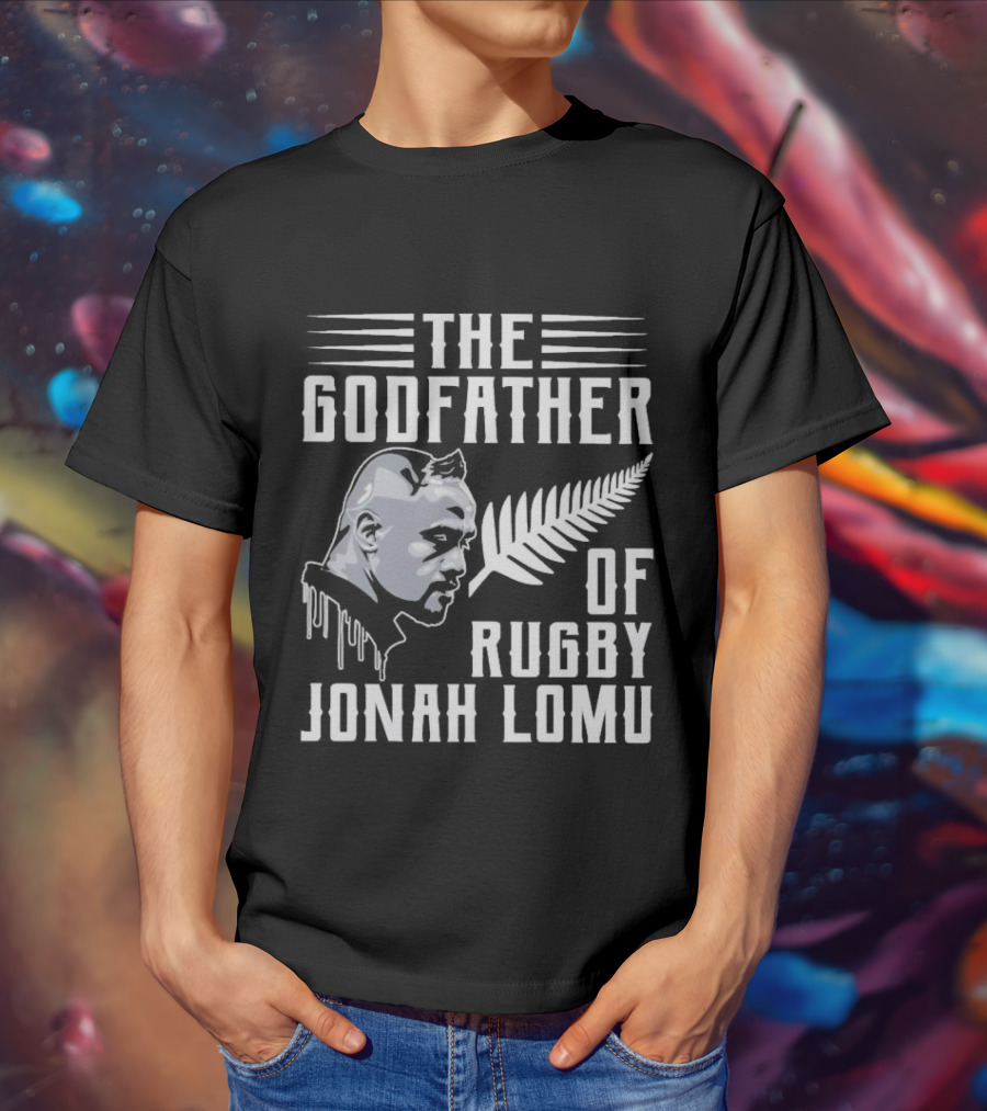The Godfather Of Rugby Jonah Lomu New Zealand Fern T-Shirt
