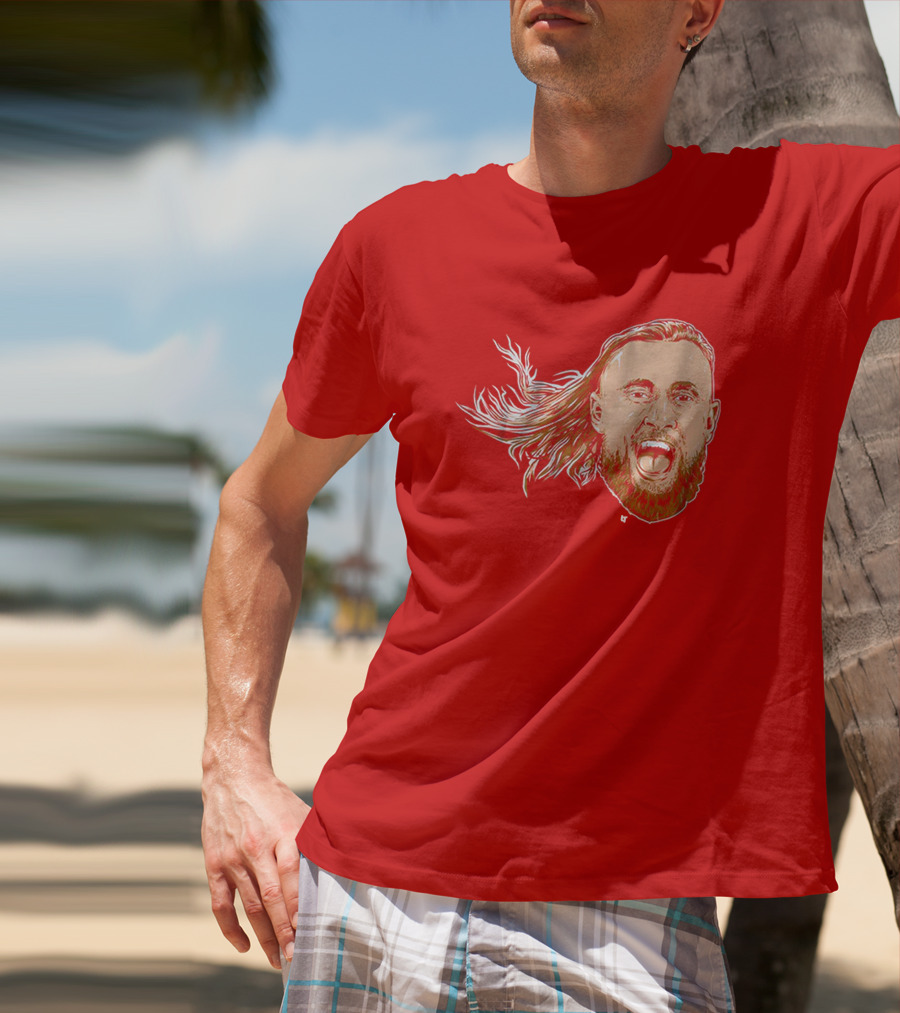George Kittle Swag Head 49ers Red Beard Roaring Face T-Shirt