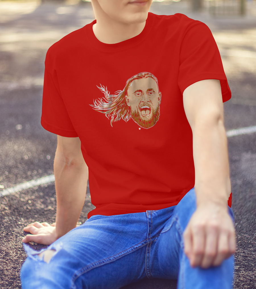 George Kittle Swag Head 49ers Red Beard Roaring Face T-Shirt