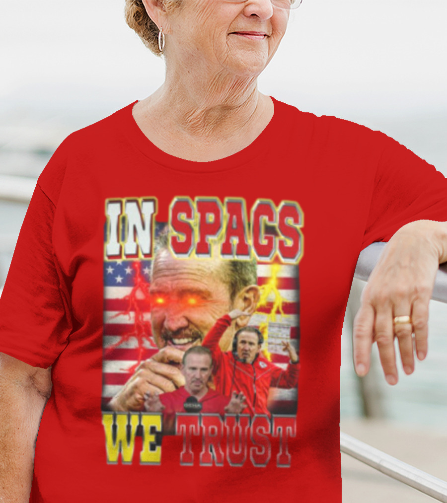 In Spags We Trust Chiefs USA Flag Football Coach Red Eyed T-Shirt