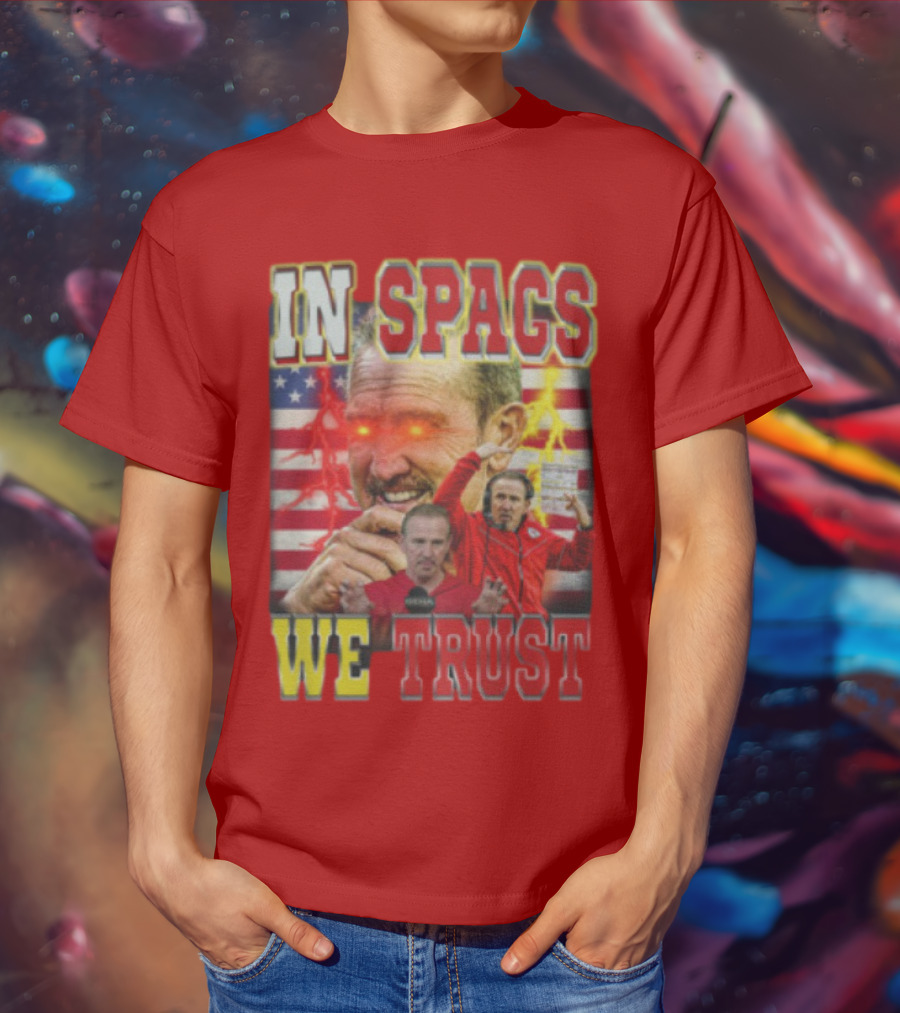 In Spags We Trust Chiefs USA Flag Football Coach Red Eyed T-Shirt