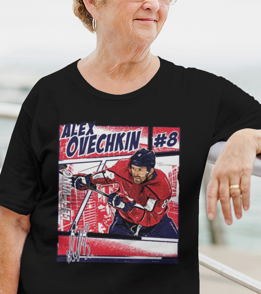 Alex Ovechkin #8 Washington Comic Left Wing Hockey T-Shirt