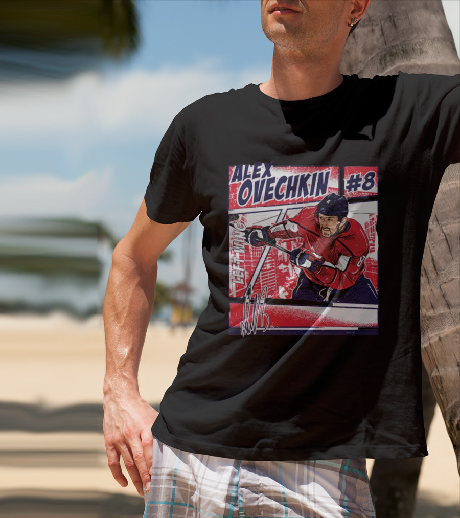 Alex Ovechkin #8 Washington Comic Left Wing Hockey T-Shirt