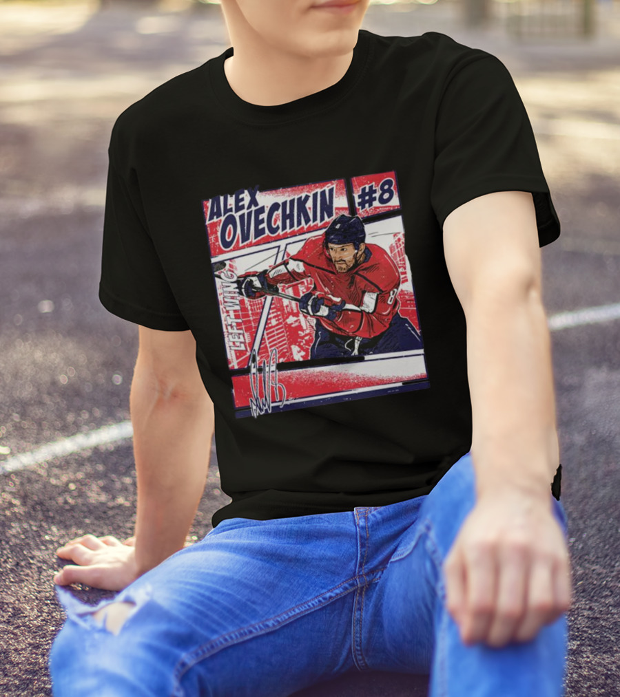 Alex Ovechkin #8 Washington Comic Left Wing Hockey T-Shirt