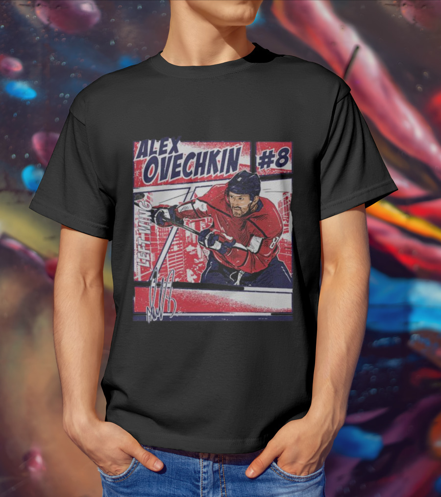 Alex Ovechkin #8 Washington Comic Left Wing Hockey T-Shirt