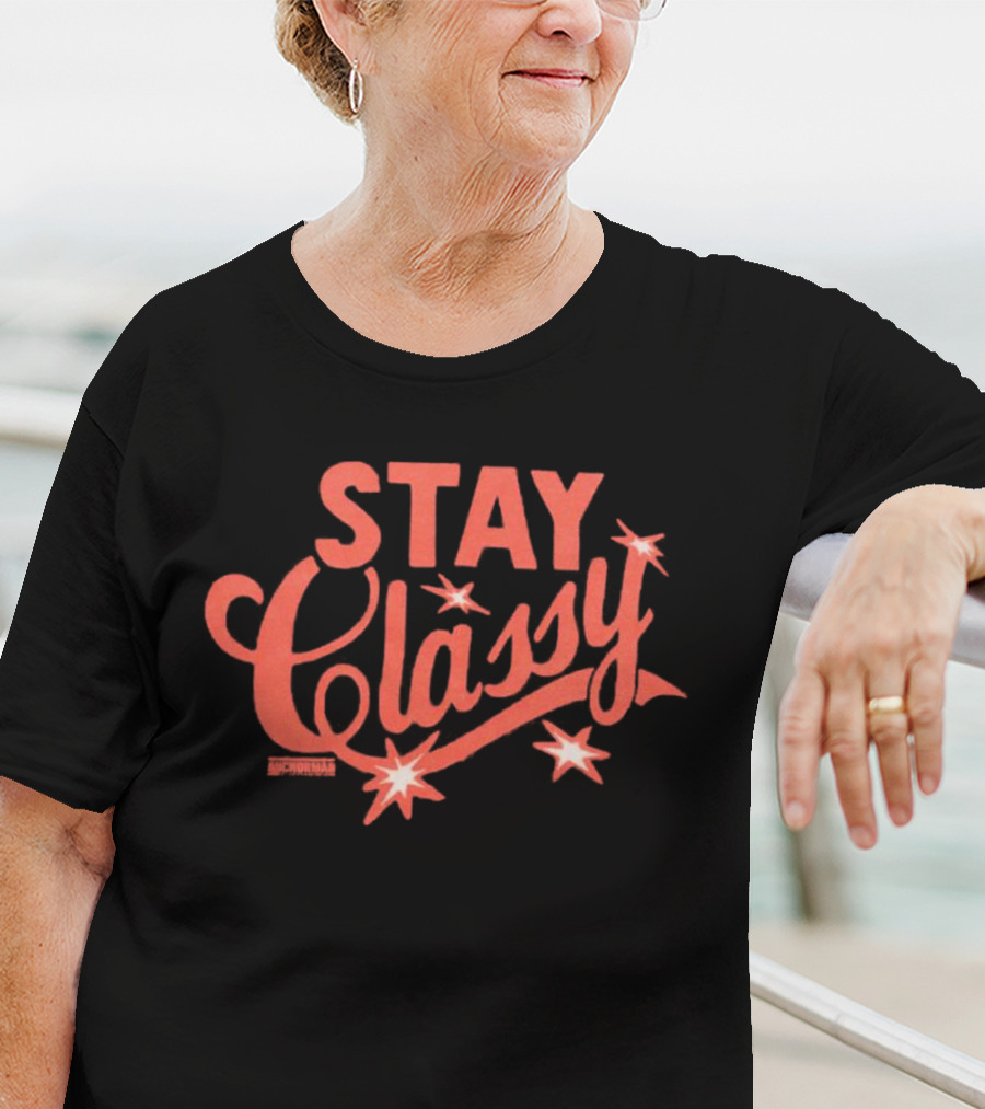 Anchorman Stay Classy Red Text With Stars T-Shirt