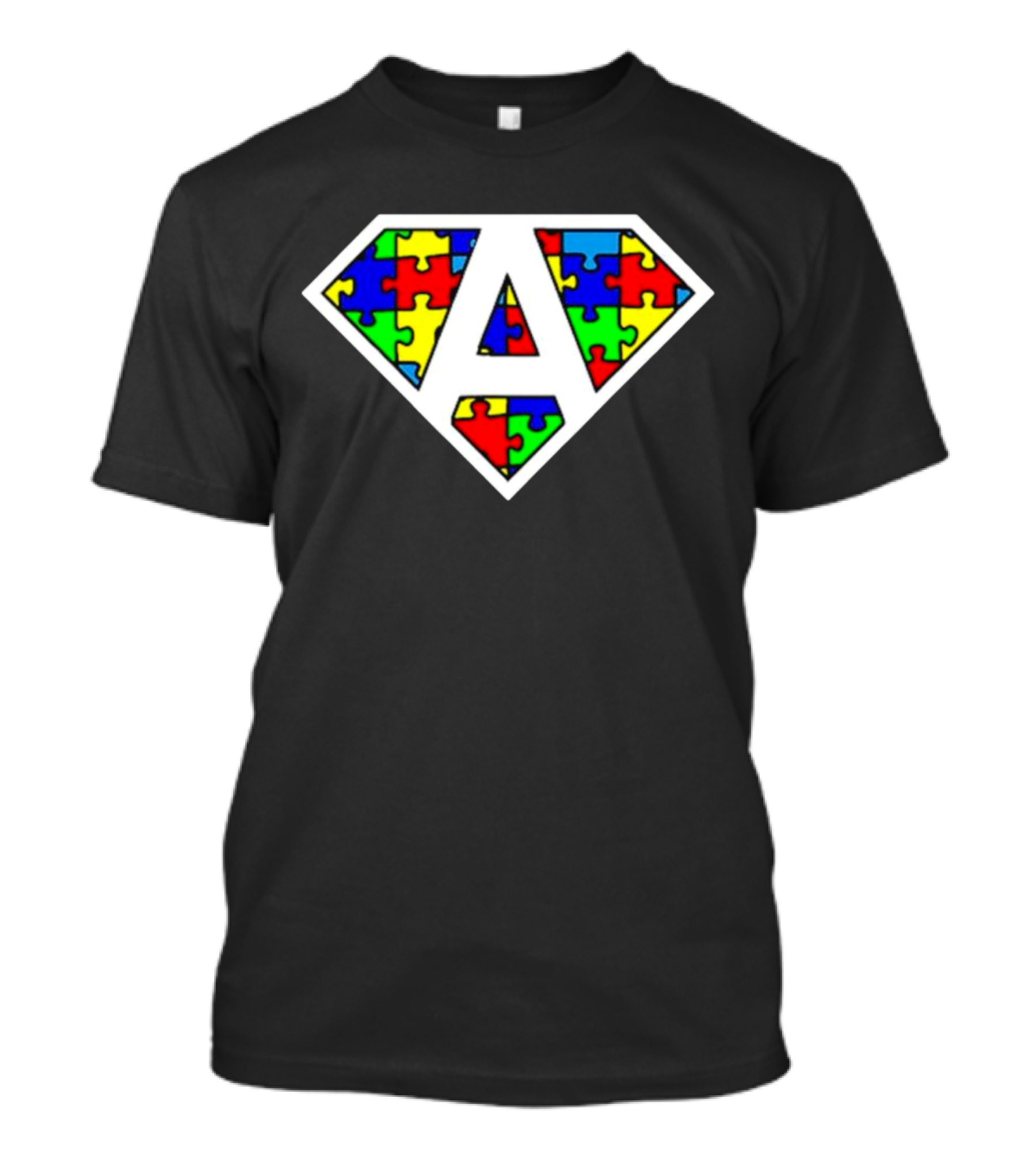 Autism Awareness Superhero Puzzle Emblem T-Shirt