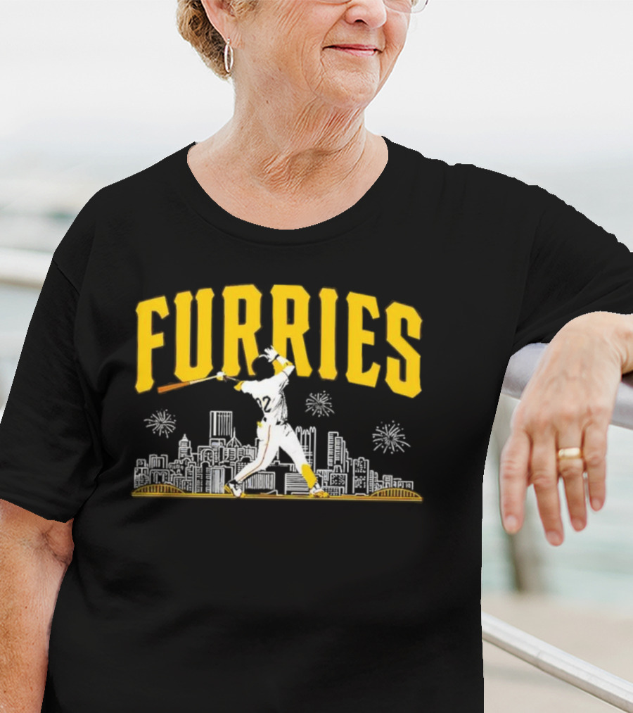 Furries Pittsburgh Baseball Skyline Batter Scene PGHCo T-Shirt