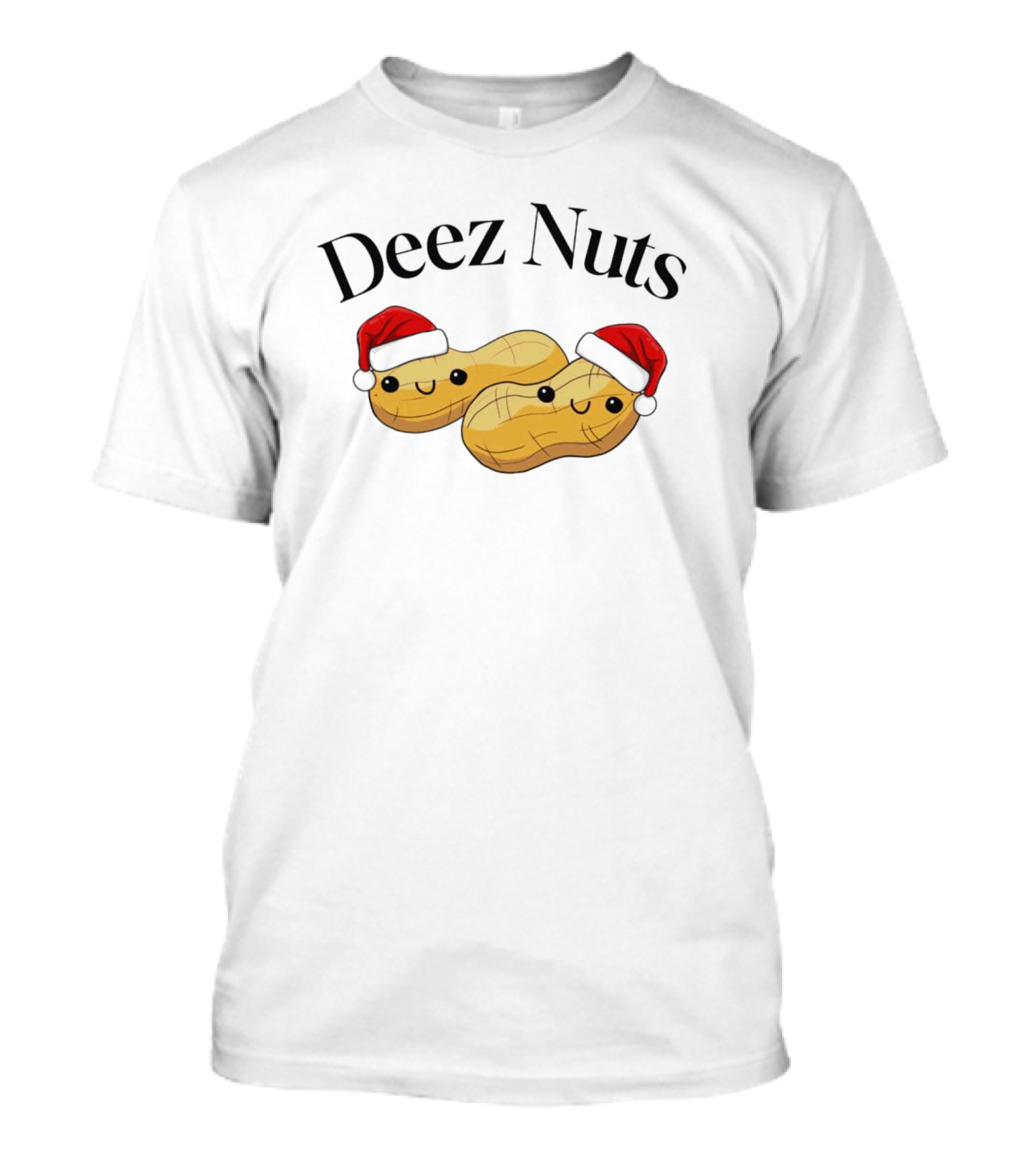 Santa Deez Nuts Merry Christmas Peanuts With Hats T-Shirt
