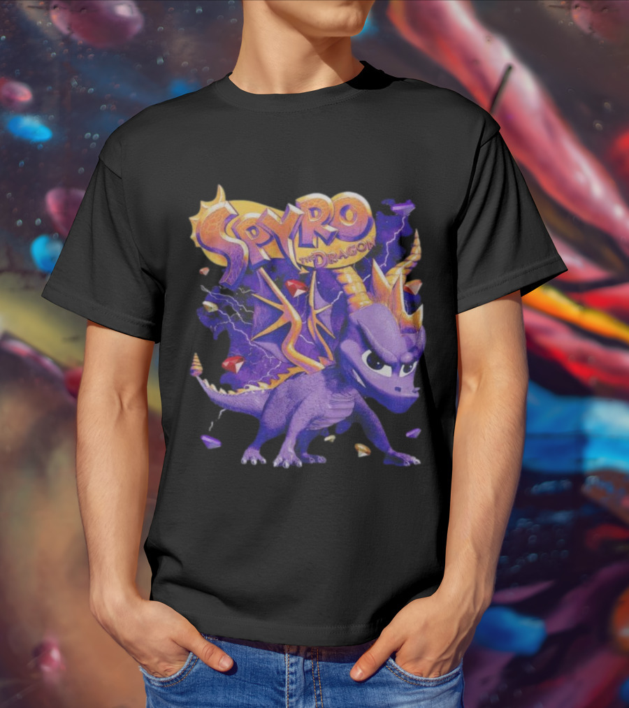 Spyro The Dragon Purple Lightning Gemstones Adventure T-Shirt