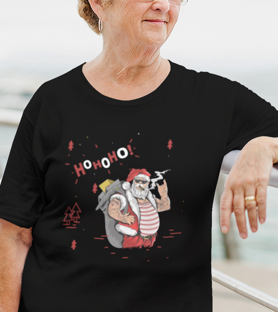 Santa Tricks With Ho Ho Ho Christmas T-Shirt