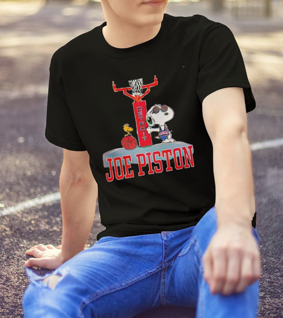 Detroit Joe Piston Snoopy Basketball Detroit T-Shirt