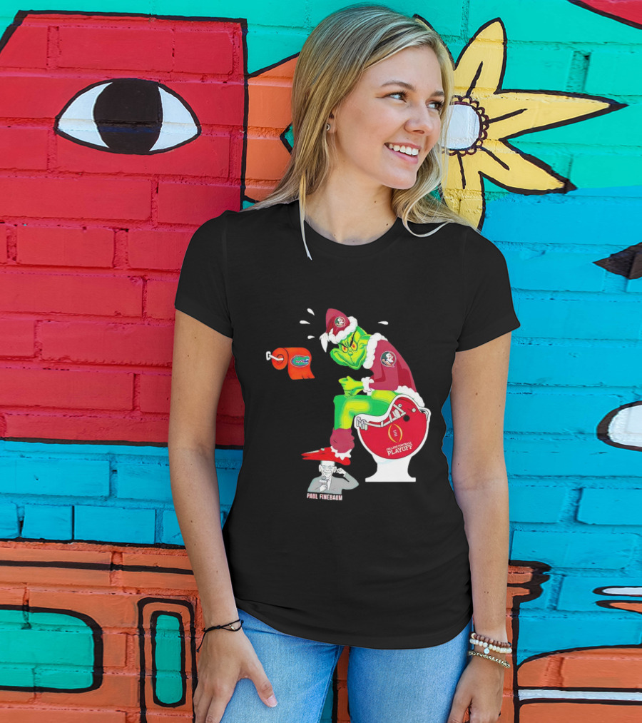 Grinch Florida State Seminoles College Football Playoff Toilet Helmet Paul Finebaum T-Shirt