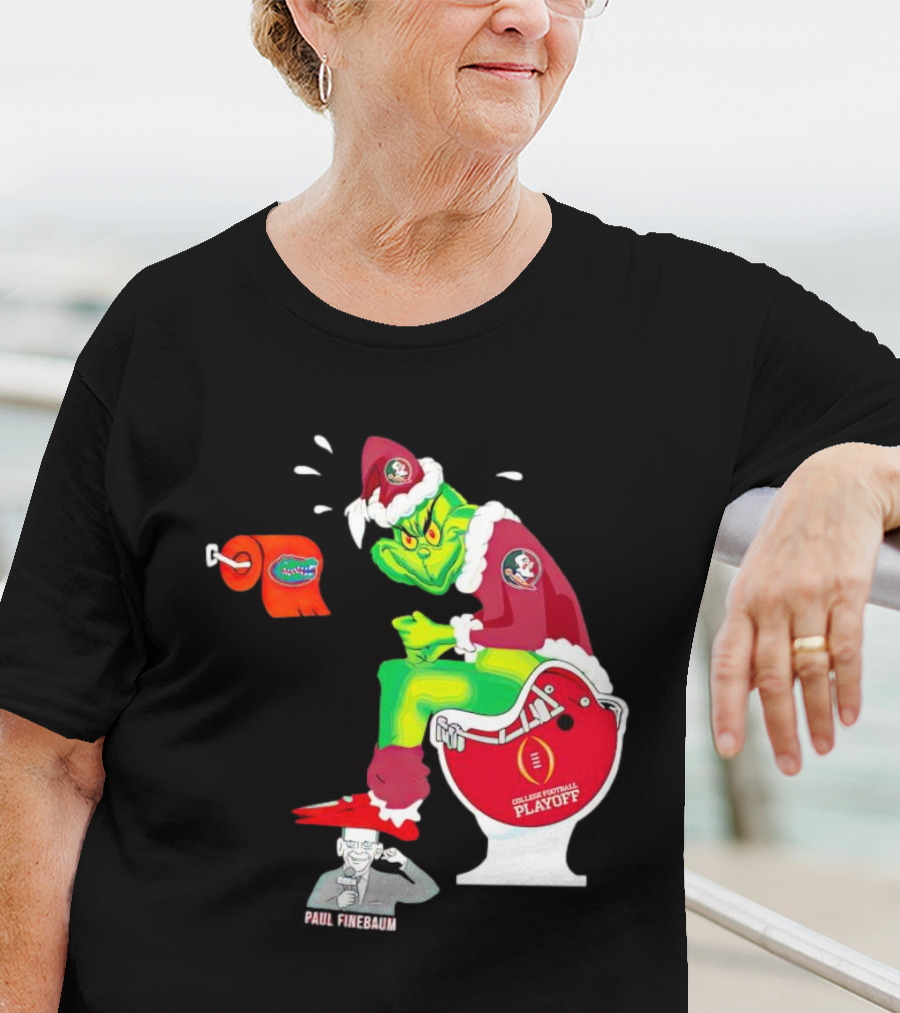 Grinch Florida State Seminoles College Football Playoff Toilet Helmet Paul Finebaum T-Shirt