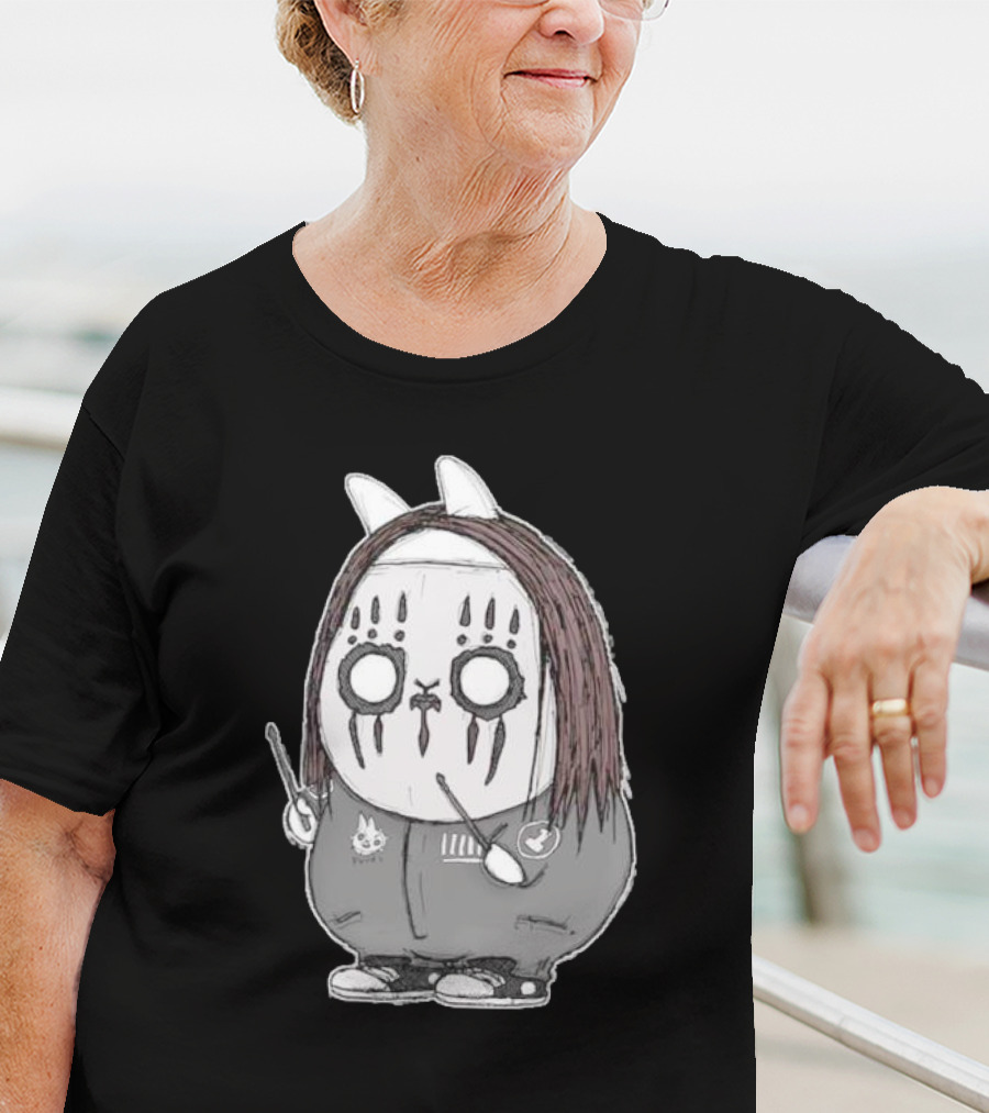 Joey Jordison Fuuki Bunny Drummer Character With Long Hair And Drumsticks T-Shirt