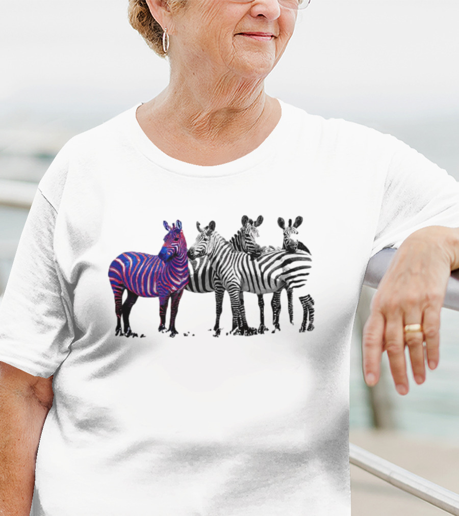 Buffalo Bills Zebra With Group Of Zebras In White And Black Stripes T-Shirt
