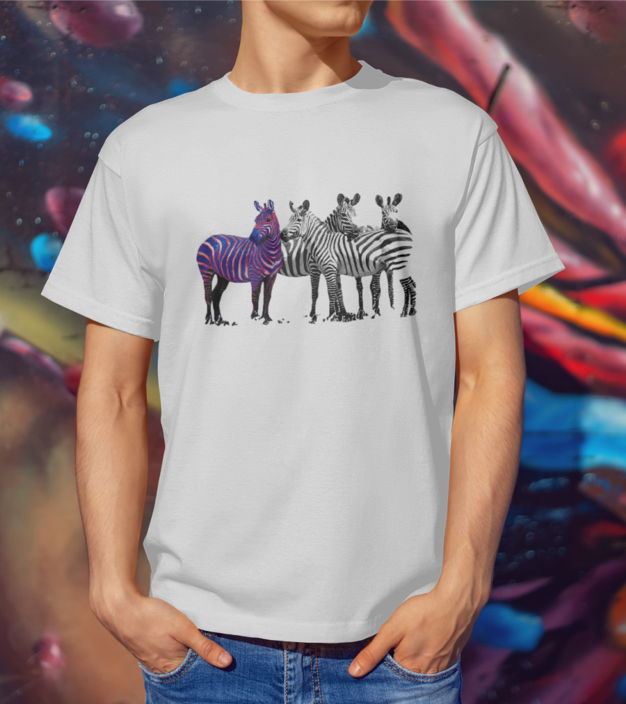 Buffalo Bills Zebra With Group Of Zebras In White And Black Stripes T-Shirt