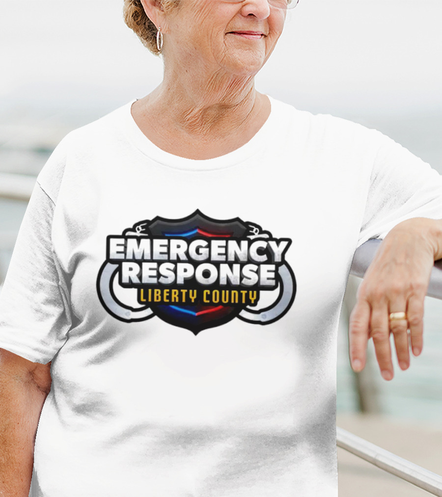 Emergency Response Liberty County Handcuff Shield Emblem T-Shirt
