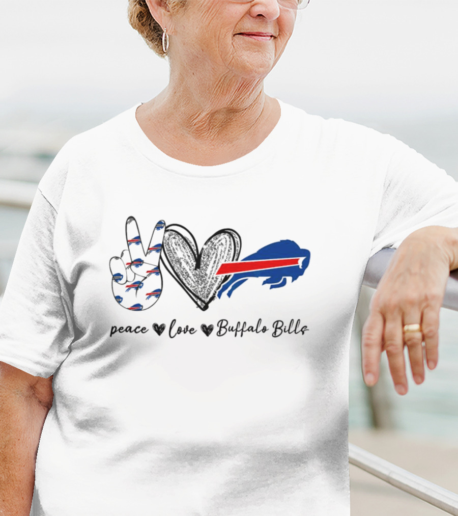 Peace Love Buffalo Bills Football Fan T-Shirt