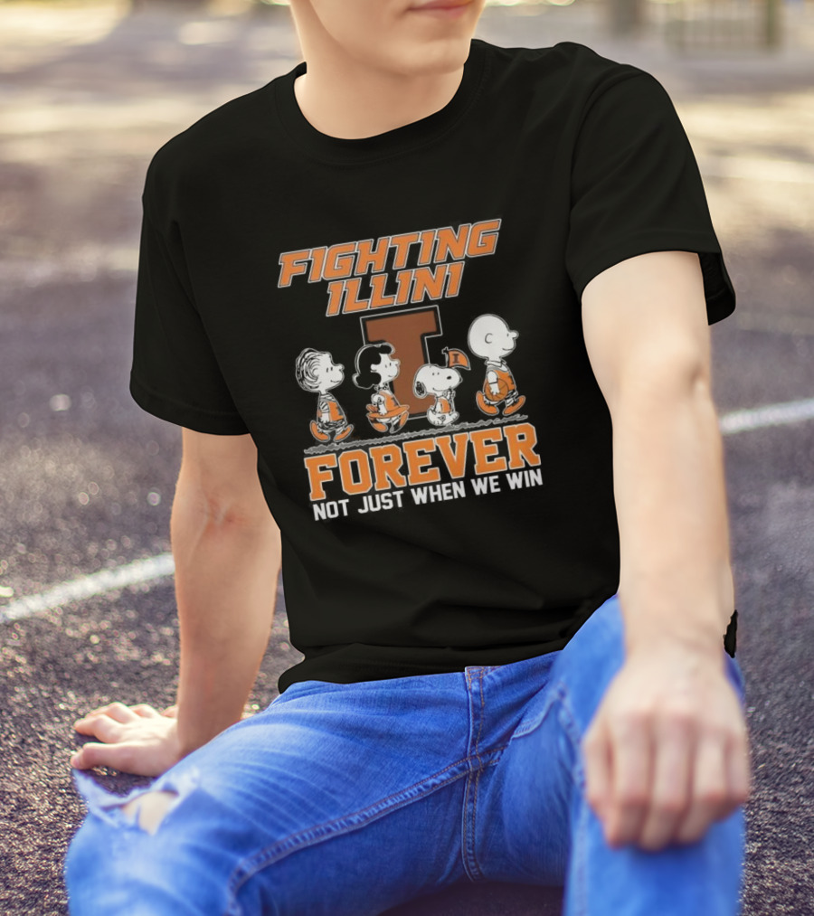 Fighting Illini Snoopy Charlie Brown Forever Not Just When We Win T-Shirt
