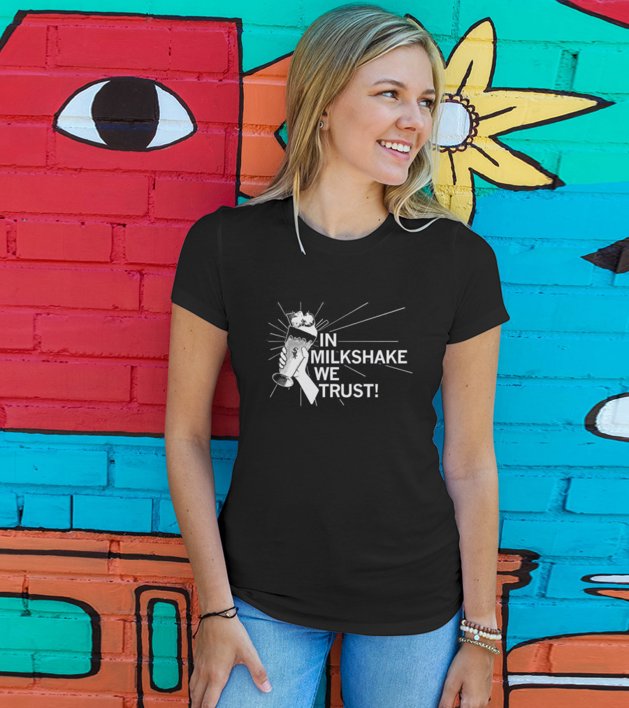 In Milkshake We Trust Chicago White Sox Baseball Logo Milkshake T-Shirt