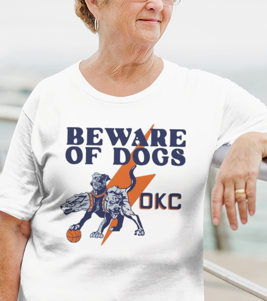 Beware Of Dogs OKC Thunder Basketball Team Lightning T-Shirt