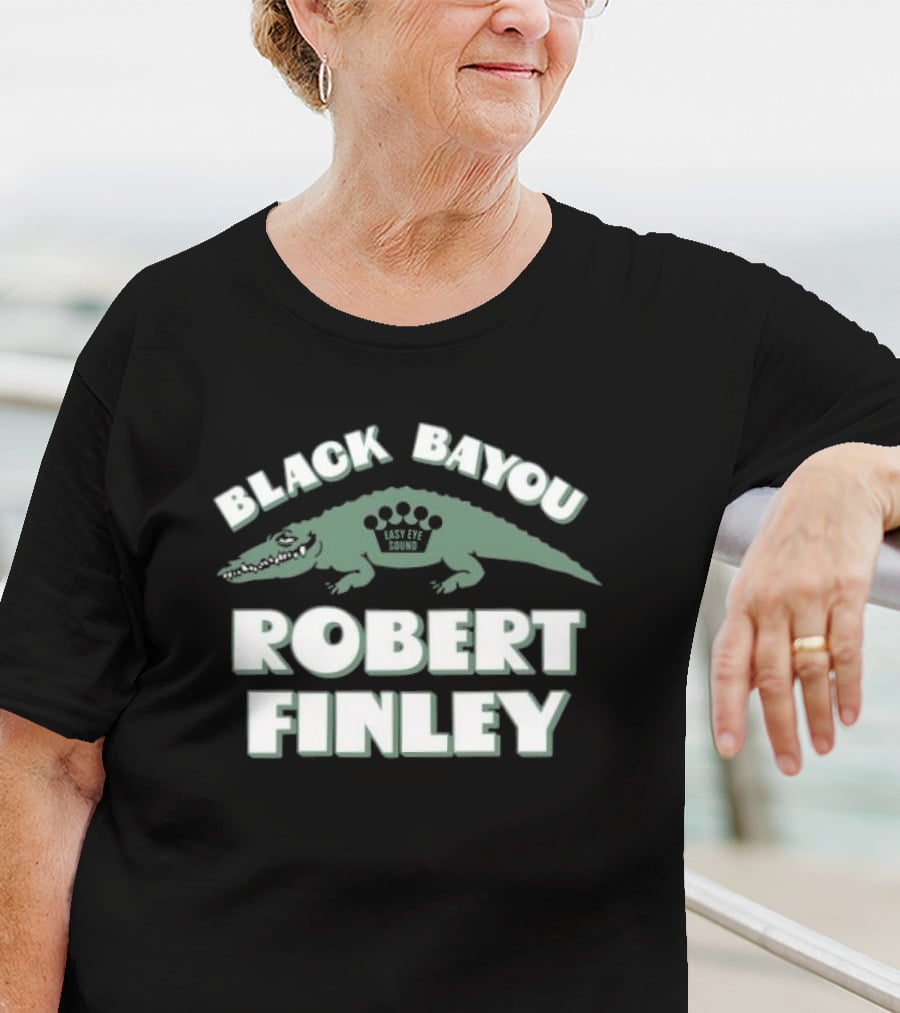 Robert Finley Black Bayou Lazy Eye Sound Alligator T-Shirt