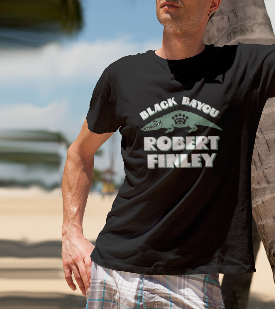 Robert Finley Black Bayou Lazy Eye Sound Alligator T-Shirt