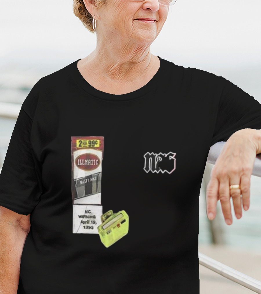Original Nas 30 Years Illmatic MC Warning April 19 1994 Nasty Nas Iconic Off-Black T-Shirt