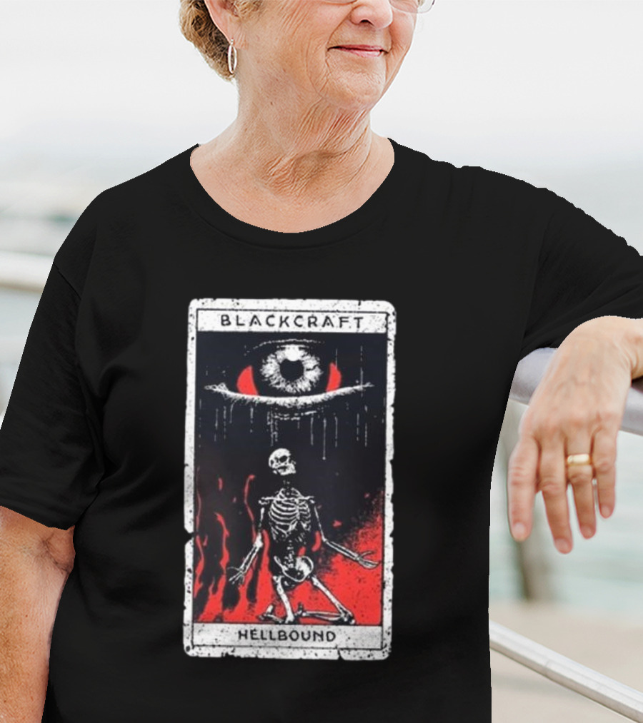 Blackcraft Cult Hellbound Tarot Skeleton Eye Flames T-Shirt