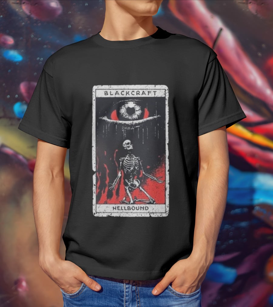 Blackcraft Cult Hellbound Tarot Skeleton Eye Flames T-Shirt
