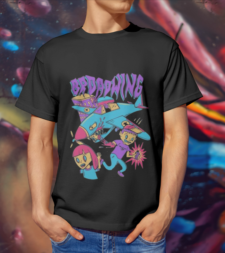 Broadwing Plane Chaos Scene T-Shirt