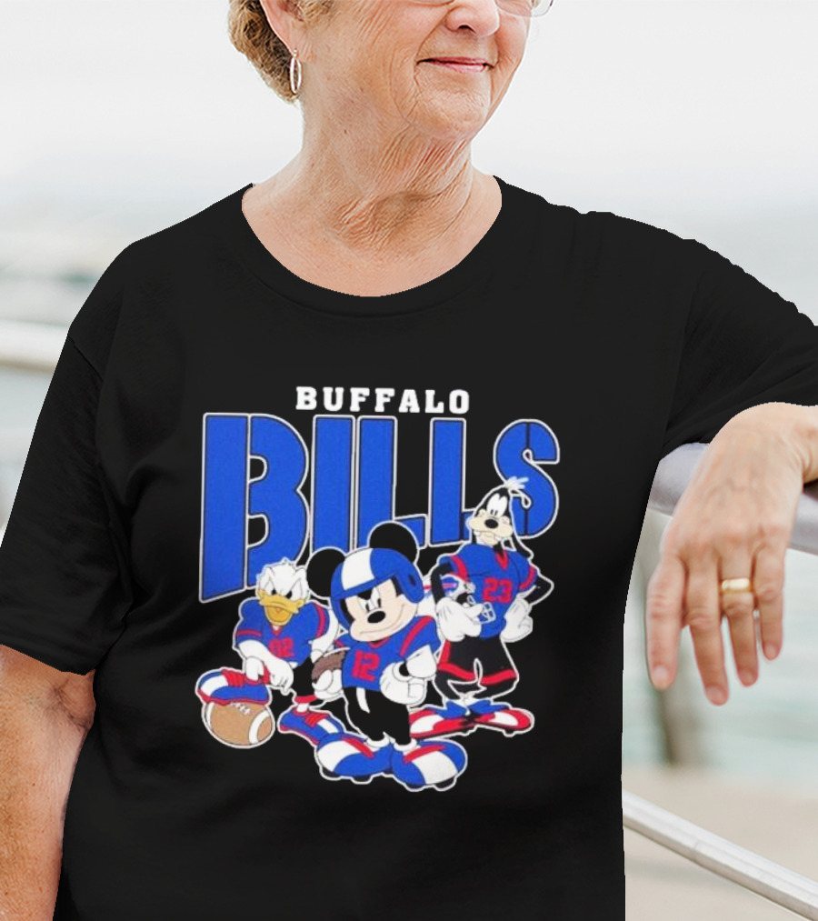 Buffalo Bills Mickey Donald Duck Goofy Football Team T-Shirt