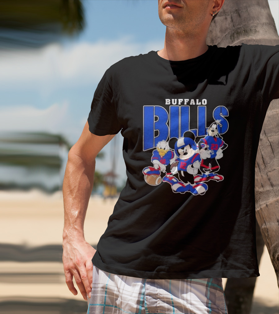 Buffalo Bills Mickey Donald Duck Goofy Football Team T-Shirt