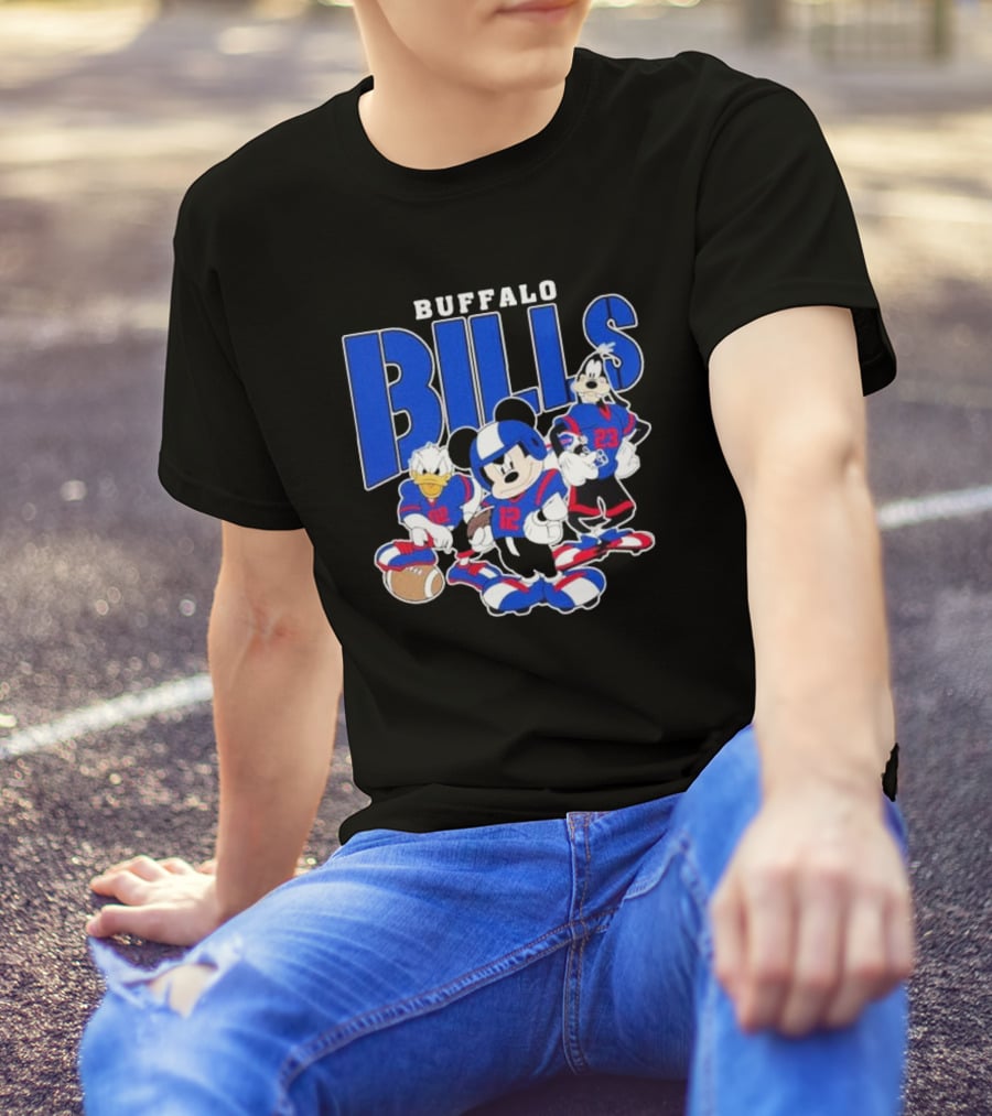 Buffalo Bills Mickey Donald Duck Goofy Football Team T-Shirt