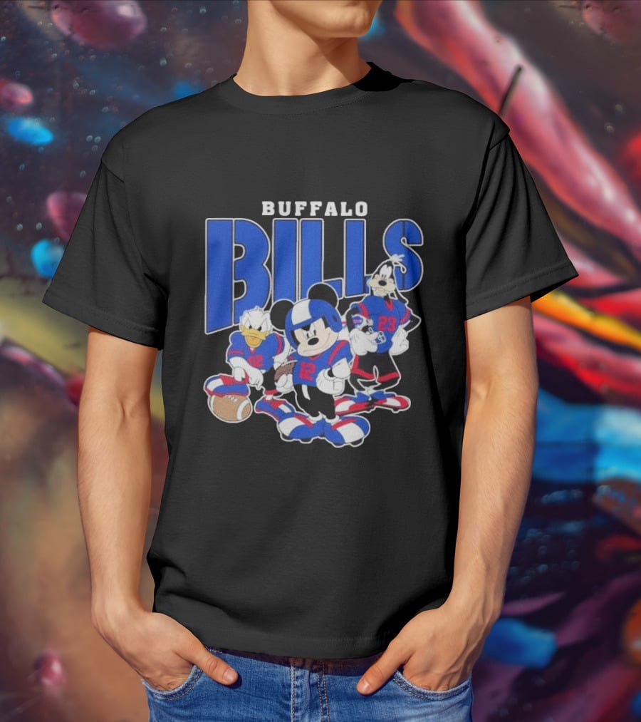 Buffalo Bills Mickey Donald Duck Goofy Football Team T-Shirt