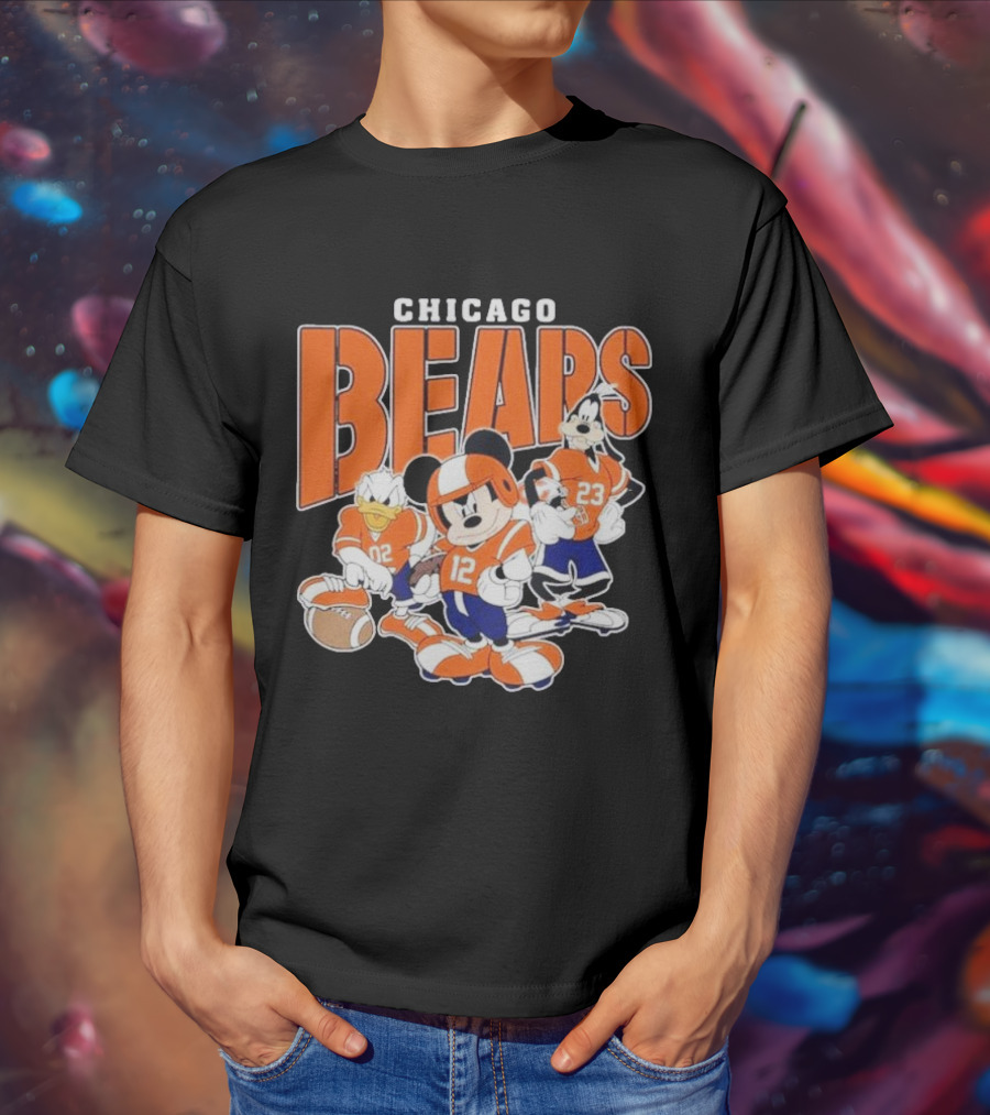 Chicago Bears Mickey Donald Goofy Football Team T-Shirt