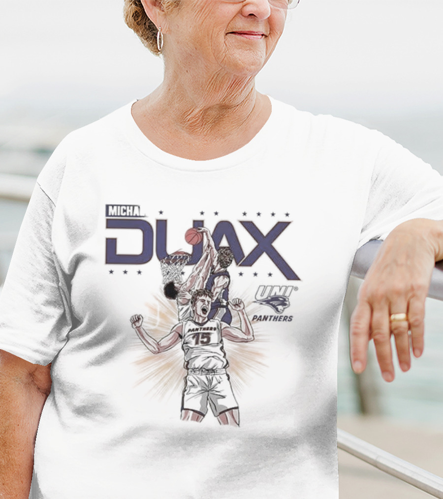 Northern Iowa Panthers Men's Basketball Michael Duax Dunking Action UNI Panthers T-Shirt