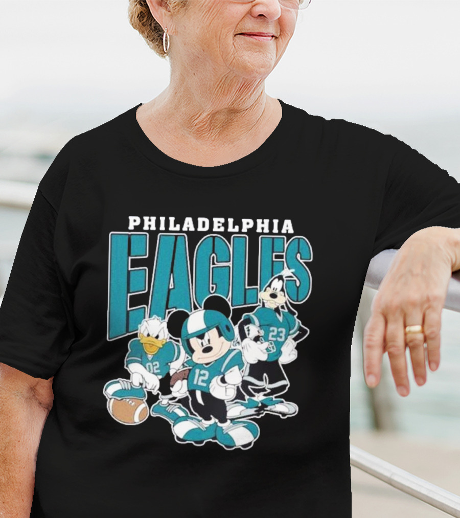 Philadelphia Eagles Mickey Donald Goofy Football Team T-Shirt