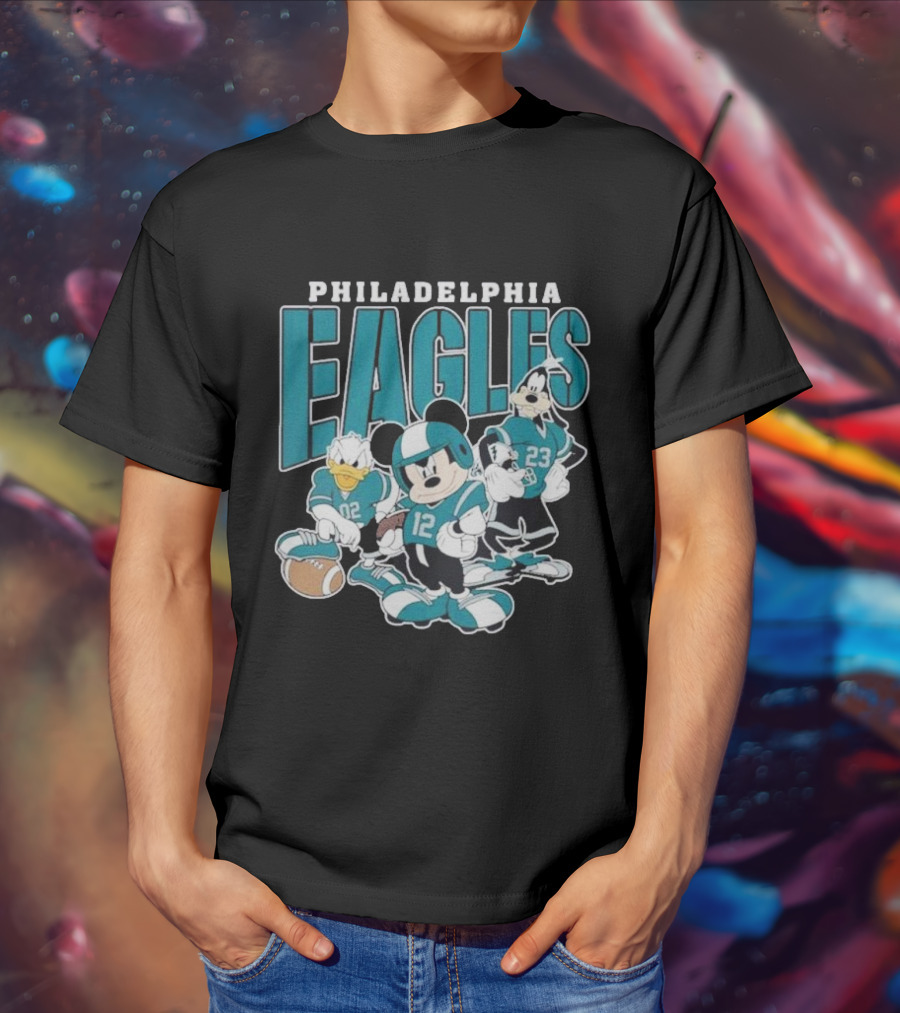 Philadelphia Eagles Mickey Donald Goofy Football Team T-Shirt
