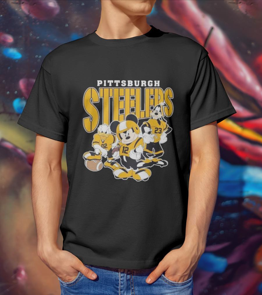 Pittsburgh Steelers Mickey Mouse Donald Duck Goofy Football Team T-Shirt