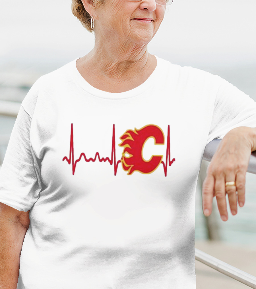 Calgary Flames Heartbeat T-Shirt