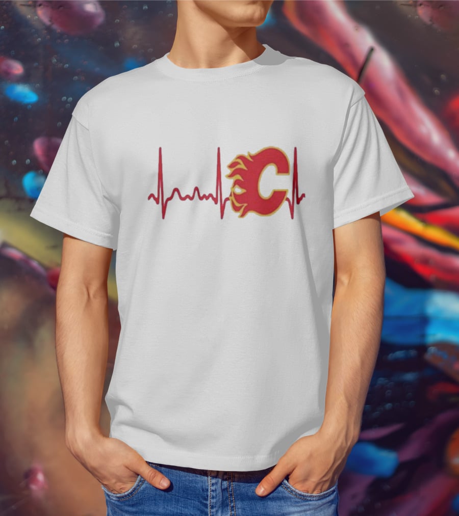 Calgary Flames Heartbeat T-Shirt